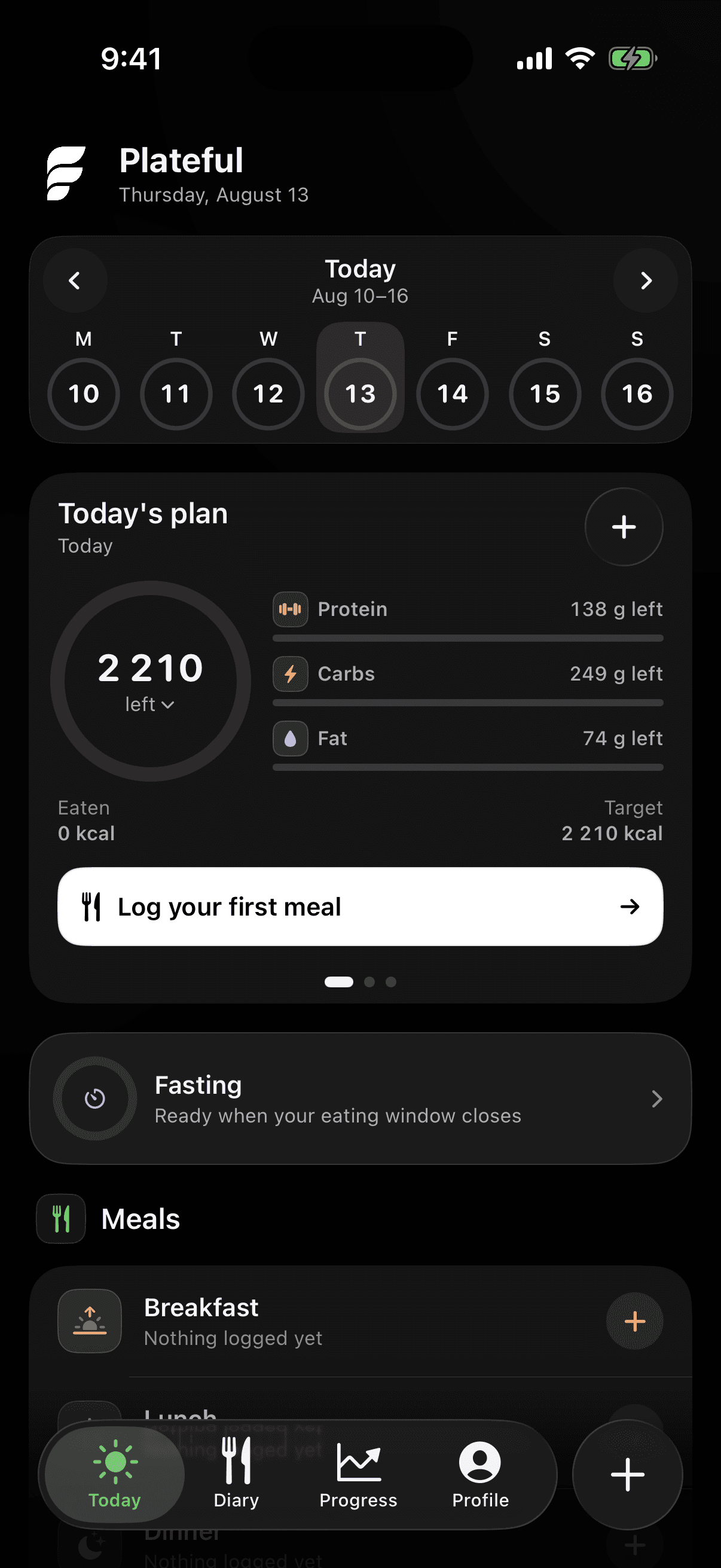 Latest Plateful Today screen